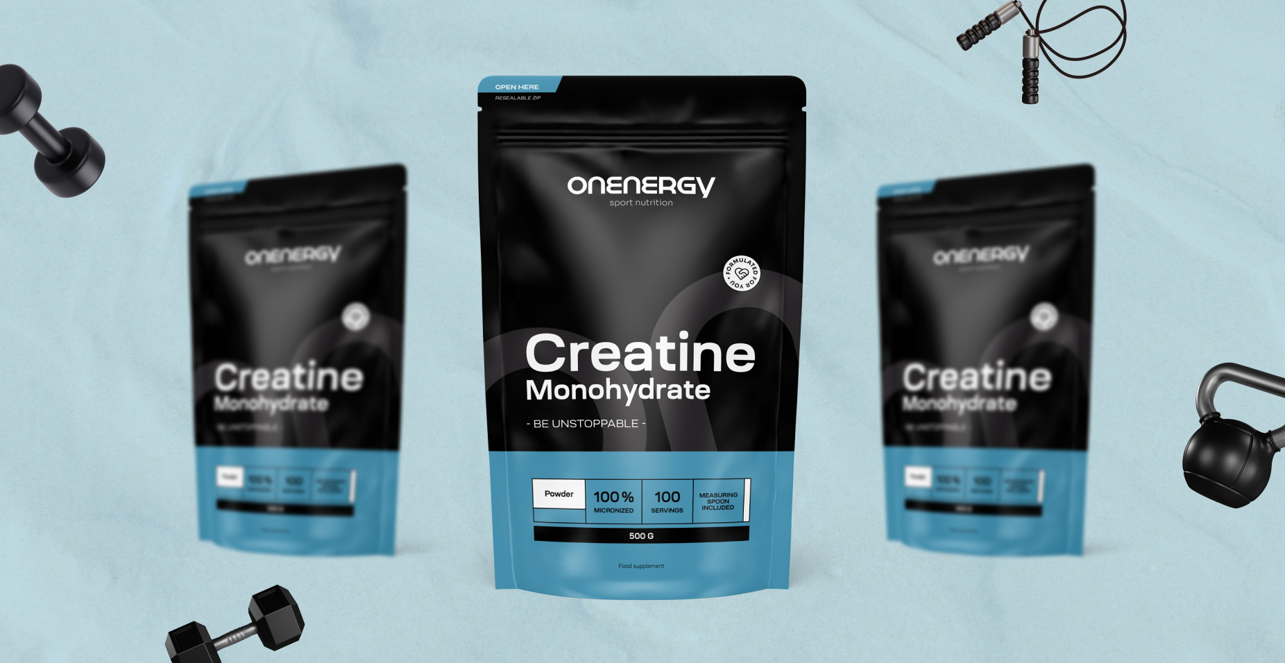 100% kreatin-monohidrát por