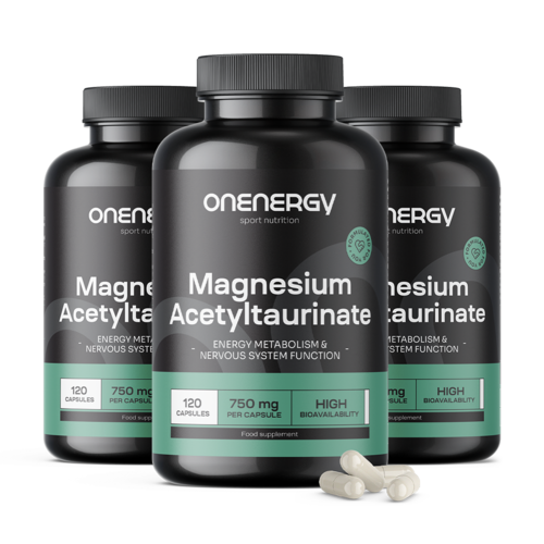3x Magnézium-acetil-taurát 750 mg, összesen 360 kapszula