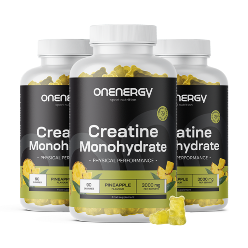 3x Kreatin-monohidrát 3000 mg – ananász, összesen 270 gumicukor