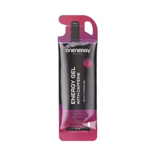 Energiazselé koffeinnel – bogyós gyümölcs, 31 ml