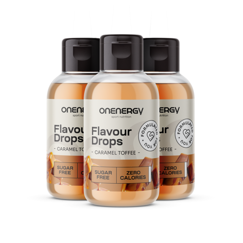 3x Flavour Drops cseppek édesítőszerrel – toffee karamell, összesen 150 ml